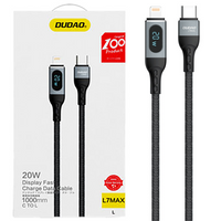 Dudao kabel USB Typ C - Lightning szybkie ładowanie PD 20W 1m czarny (L7MaxL)