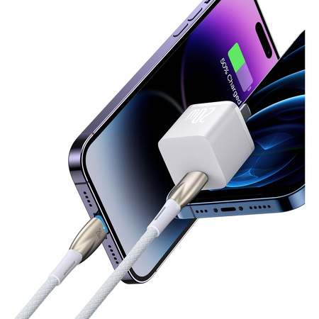 Baseus Glimmer Series kabel do szybkiego ładowania USB-C - Lightning 480Mb/s PD 20W 1m biały