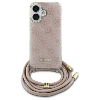 GUESS ETUI DO IPHONE 16 6.1 CROSSBODY CORD 4G PRINT Z DESIGNEROWYM LOGO