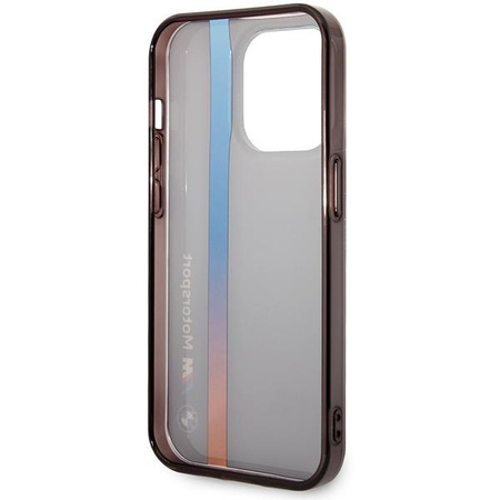 Etui BMW BMHCP14L22HVGV na iPhone 14 Pro - czarne IML Tricolor Stripe