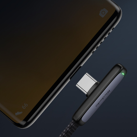 MCDODO KABEL USB-C KĄTOWY SZYBKIE ŁADOWANIE USB TYP C 6A 100W CZARNY 1M