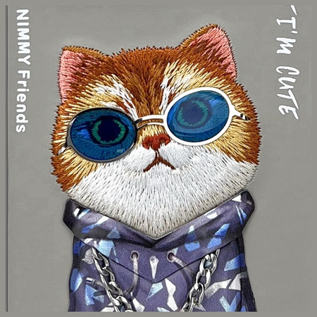 NIMMY ETUI CASE DO IPHONE 16 PRO MAX 6.9 GLASSES COOL CAT STYLOWA OCHRONA