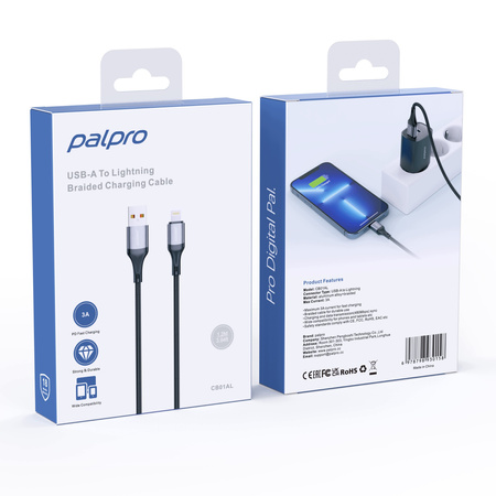 PALPRO KABEL USB-A LIGHTNING SZYBKIE ŁADOWANIE DO APPLE IPHONE 12 13 14 1M