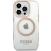 Guess GUHMP15LHTRMD iPhone 15 Pro 6.1złoty/gold hard case Metal Outline Magsafe