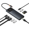 Hub USB-C Baseus Metal Gleam II 10w1 HDMI USB-A USB-C RJ45 SD/TF - szary