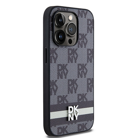 DKNY ETUI HARDCASE LEATHER CHECKERED MONO PATTERN & PRINTED STRIPES