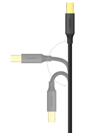 Ugreen kabel USB Typ B do drukarki (męski) - USB 2.0 (męski) 480 Mbps 1,5 m czarny (US135 10350)