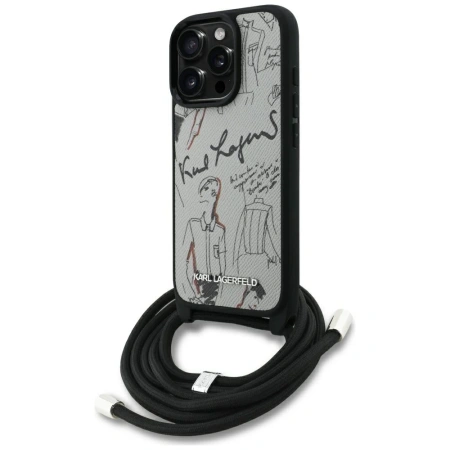 KARL LAGERFELD ETUI CROSSBODY GRAINED PATTERN LOGO DO IPHONE 16 PRO