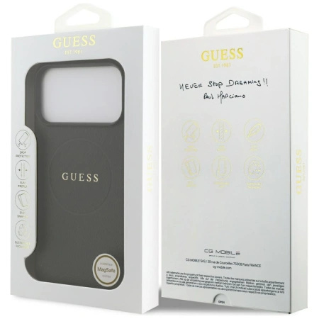 GUESS ETUI GRAINED RING MAGSAFE DO IPHONE 17 PRO MAX Z MAGSAFE PREMIUM
