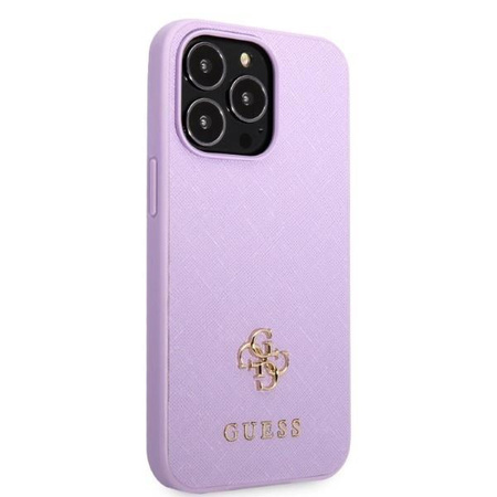 Etui Guess GUHCP13XPS4MU na iPhone 13 Pro Max purpurowy/purple hardcase Saffiano 4G Small Metal Logo