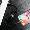 Baseus Cafule Cable wytrzymały nylonowy kabel przewód USB / Lightning QC3.0 2.4A 1M czarno-szary (CALKLF-BG1)