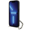 Etui Karl Lagerfeld KLHCP14SSACKLHPG na iPhone 14 - srebrne Saffiano Monogram Chain