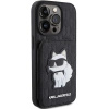 Etui Karl Lagerfeld Saffiano Cardslots and Stand Monogram Choupette do iPhone 15 Pro - czarne