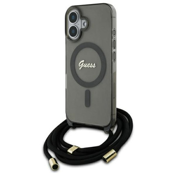GUESS ETUI HARDCASE CROSSBODY CORD SCRIPT DO MAGSAFE DO IPHONE 16 6.1