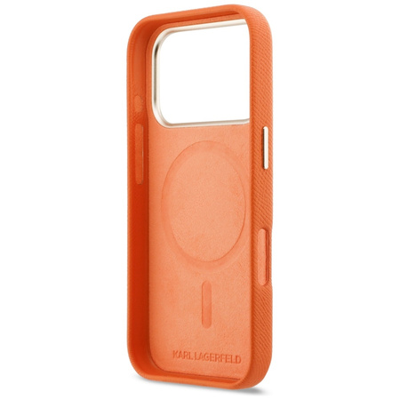 Etui Karl Lagerfeld Karl Head Logo       MagSafe do iPhone 17 Pro pomarańczowy