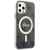 Zestaw Guess GUBPP12MH4EACSK Case+ Charger iPhone 12/12 Pro czarny/black hard case 4G Print MagSafe