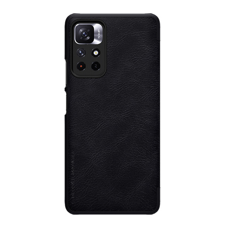 Nillkin Qin Case etui do Xiaomi Redmi Note 11T 5G / Note 11S 5G / Note 11 5G (China) / Poco M4 Pro 5G osłona na aparat kabura pokrowiec obudowa z klapką czarny