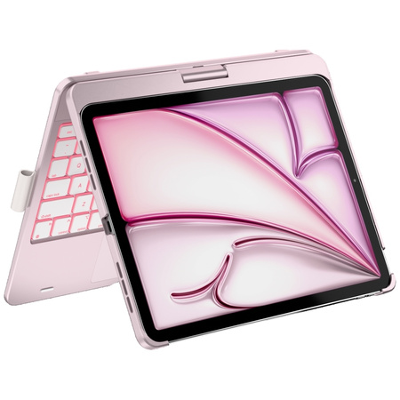 Etui Typecase Flexbook Touch             z klawiaturą do iPad Air 11" 2024/2025 jasno różowy