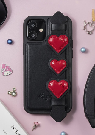 Kingxbar Sweet Series żelowe etui ozdobione oryginalnymi Kryształami Swarovskiego z podstawką iPhone 12 Pro Max czarny