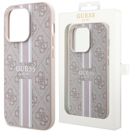 Etui Guess GUHMP13LP4RPSP na iPhone 13 Pro / 13 - różowe 4G Printed Stripes MagSafe