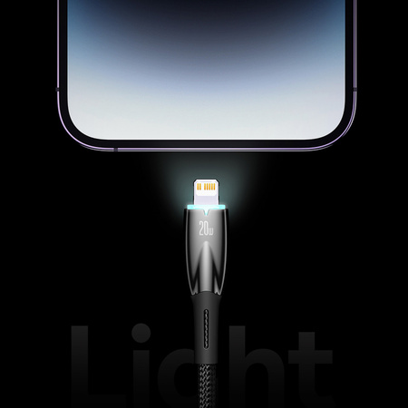 Baseus Glimmer Series kabel do szybkiego ładowania USB-C - Lightning 480Mb/s PD 20W 2m czarny