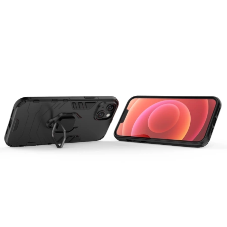 Ring Armor etui do iPhone 14 Plus pancerny pokrowiec uchwyt magnetyczny ring czarne