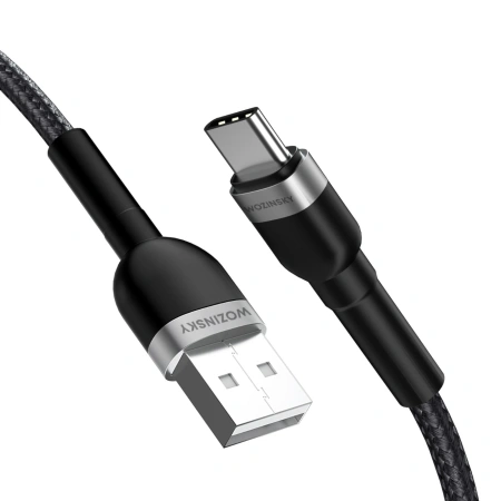 WOZINSKY KABEL USB-A USB-C 2.4A DO TELEFONÓW TABLETÓW 1M SZYBKIE ŁADOWANIE