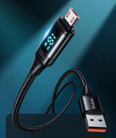 McDodo Kabel do telefonu DIGITAL PRO QC 4.0 Micro USB 18W 1,2m czarny