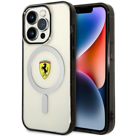 Etui Ferrari FEHMP14LURKT na iPhone 14 Pro przezroczysty/- przezroczyste hardcase Outline Magsafe