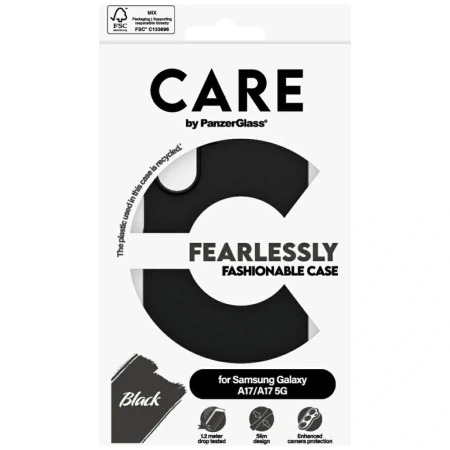 Etui CARE by PanzerGlass Fearlessly Fashionable na Samsung Galaxy M17 5G / A17 / A17 5G - czarne