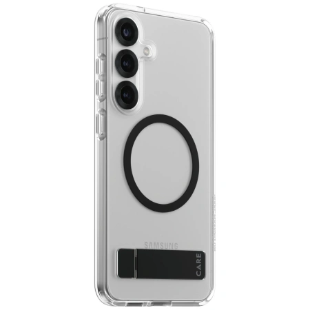 Etui CARE by PanzerGlass Feature Black Kickstand & QI do Samsung Galaxy S25+ - przezroczysty