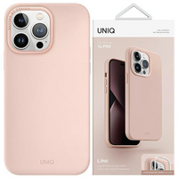 Etui Uniq Lino na iPhone 14 Pro - różowe blush