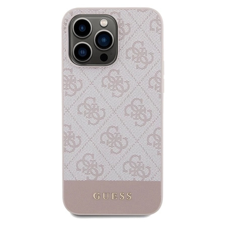 Etui Guess 4G Stripe Collection na iPhone 14 Pro - różowe