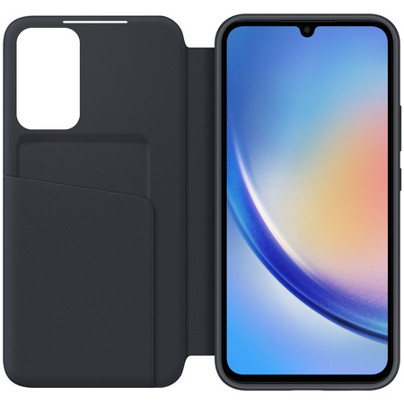 Samsung Smart View Wallet Case etui Samsung Galaxy A34 5G pokrowiec z inteligentną klapką okienkiem portfel na kartę czarne (EF-ZA346CBEGWW)