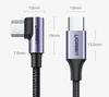 Ugreen kątowy kabel przewód USB Typ C - USB Typ C Power Delivery 60 W 20 V 3 A 1 m czarno-szary (US255 50123)