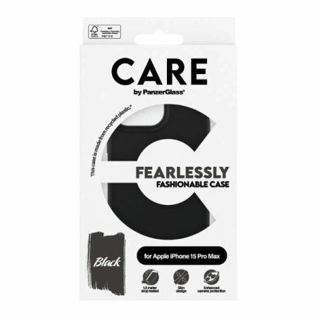 Etui CARE by PanzerGlass Fearlessly Fashionable Case na iPhone 15 Pro Max - czarne