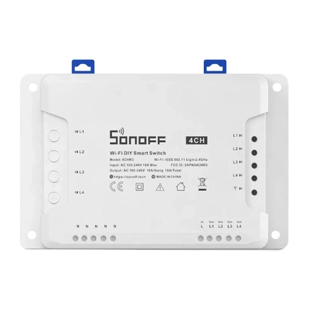 SONOFF INTELIGENTNY PRZEŁĄCZNIK WIFI 4CHR3 DO ZDALNEGO STEROWANIA TELEFONEM