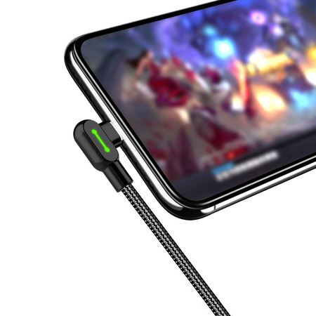 MCDODO KABEL KĄTOWY 90° USB-C SZYBKIE ŁADOWANIE DWUSTRONNY USB TYP C LED 2M