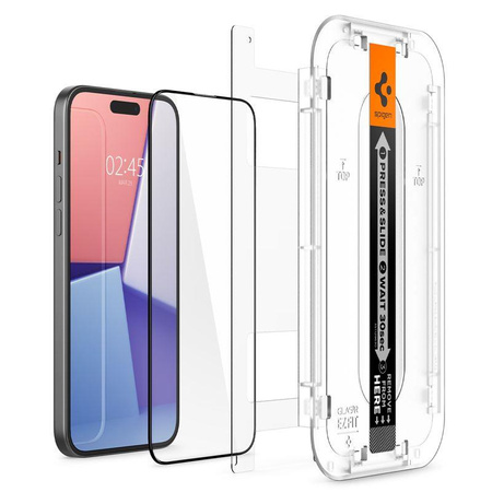 SZKŁO HARTOWANE SPIGEN GLAS.TR ”EZ FIT” FC 2-PACK IPHONE 15 PLUS BLACK