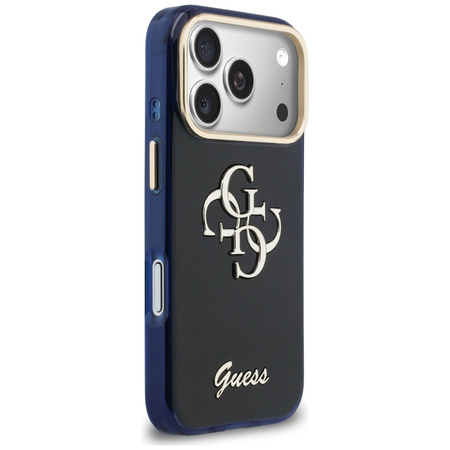 Etui Guess IML 4G Script Metal do iPhone 17 Pro Max niebieski