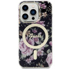 Etui Guess GUHMP14LHCFWSK na iPhone 14 Pro - czarne Flower MagSafe