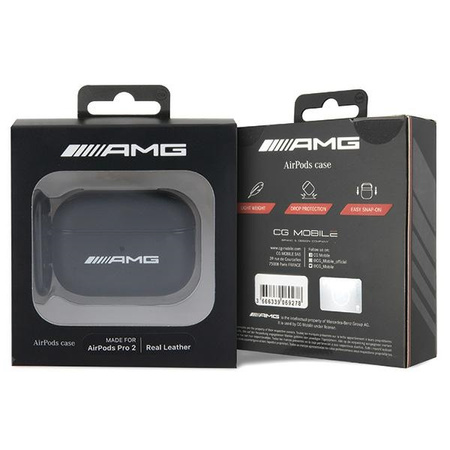 MERCEDES AMG AMAP2SLWK ETUI NA AIRPODS PRO 2 DO APPLE SKÓRZANE Z LOGO BIAŁE