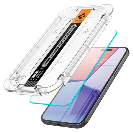 SZKŁO HARTOWANE SPIGEN GLAS.TR ”EZ FIT” 2-PACK IPHONE 15 PLUS CLEAR