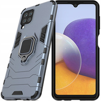 Ring Armor pancerne hybrydowe etui pokrowiec + magnetyczny uchwyt Samsung Galaxy A22 4G niebieski