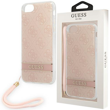 Guess GUOHCI8H4STP iPhone SE 2022 / SE 2020 / 7/ 8 różowy/pink hardcase 4G Print Strap