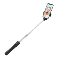 HURTEL SELFIE STICK TELESKOPOWY TRIPOD DO TELEFONÓW 0.7M CZARNY KOMPAKTOWY