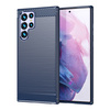 Carbon Case etui Samsung Galaxy S23 Ultra elastyczny silikonowy karbonowy pokrowiec niebieskie