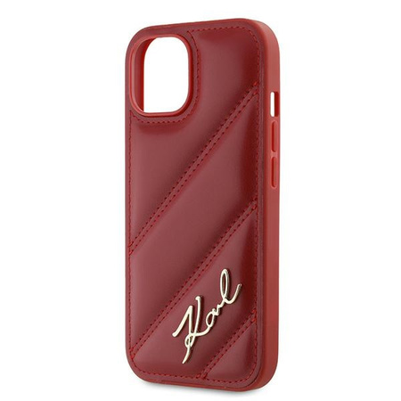 KARL LAGERFELD HARDCASE ETUI DO IPHONE 15 14 13 6.1 DIAGONAL QUILTED SCRIPT