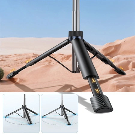 Selfie stick Wozinsky WC1Y70S teleskopowy tripod 1.7m z uchwytem na telefon - czarny