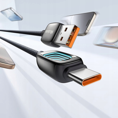 MCDODO KABEL USB-A USB-C SZYBKIE ŁADOWANIE PD 6A 1M CZARNY